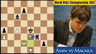 Carlsen Sac his Rook and Won | Amin vs Magnus | FIDE World Blitz Chess Championship 2021