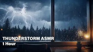 COZY THUNDERSTORM and HEAVY RAIN SOUNDS for sleeping (1 Hour)