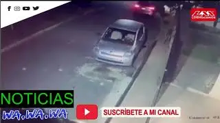 Momento que delincuentes a bordo de una jeepeta sorprendieron a una mujer e intentaron asaltarla