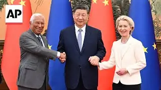 EU leaders meet China President Xi Jinping to discuss trade and conflicts