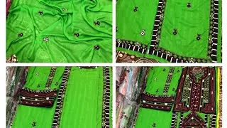 Green Colour Embroidery balochi Dress 2025 Design