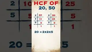 HCF of 20, 50 / #shorts #short #hcf #trending #hcfandlcmtricks Maths