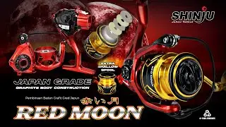 JAPAN GRADE !! SHINJU RED MOON REEL SPINNING 2 TONE SPOOL, BODY ROTOR GRAPHITE JEPANG
