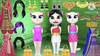 Talking Tom Three Angela Funny Bride Makeup Cartoon Video part 35
