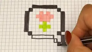 Drawing Pixel Art | How to draw a cute Flower / Tulip | Valentines Day Mothers Day | Draw with Me