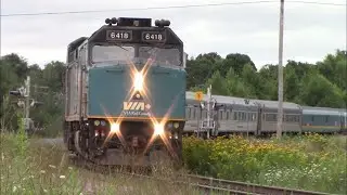 Ocean Passenger Train VIA 15 Making Station Stop at Sackville, NB