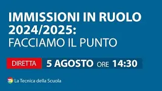 Immissioni in ruolo 2024/25: facciamo il punto #scuola #docenti #live