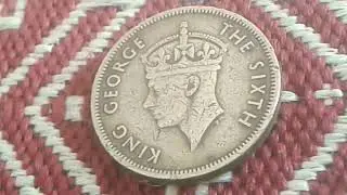Foreing British Colony Coin Effigy of King George VI, in left profile 10 cents 1949 Value Coins