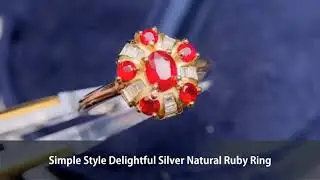 Simple Style Delightful Silver Natural Ruby Ring