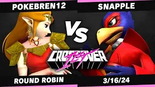 Crossover ICT #54 - Pokebren12 (Zelda, Sheik) VS. Snapple (Falco) - Round Robin