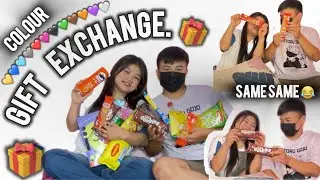 || COLOUR GIFTS EXCHANGE GAMES WITH HIM🎁😂 ||   #trendingnow #youtubevideo #giftexchange #