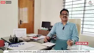 Admission Open Academic year 2025-26 MA in social justice & empowerment Course UOM 