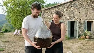 #128 Building a traditional stone wall and making wine with her
