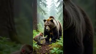The Lion Hurt the Bear&hellip; But the Monkey Saved Him ❤️ | Short Moral Story | bear ai story #ai