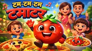टमाटर टुनटुन | लाल टमाटर की मस्ती  Funny Kids Rhyme in Hindi | Tomato Poem for Children ll