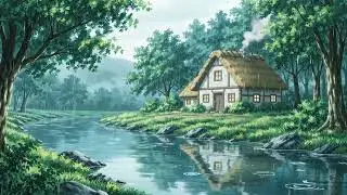 Rainy Day Jazz 🌧️ | 2 Hours by the Ghibli River Cottage