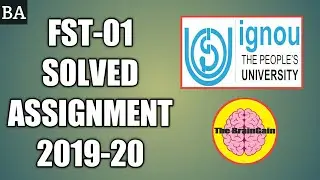 FST-01 Solved Assignment 2019-20 | IGNOU | BA | #Shorts