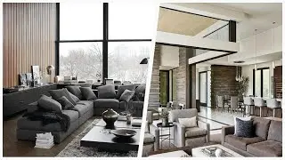 75 Contemporary Family Room With Brown Walls Design Ideas You'll Love ⭐️