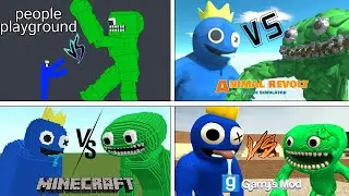 Rainbow Friends Blue VS Banban Jumbo Josh in Minecraft, ARBS, Garry's Mod, People Playground!