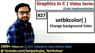27 Graphics in C | How to change background color using setbkcolor( ) in turbo c | by Sanjay Gupta