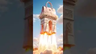 Paris Fashion Gate Takes Off | AI Surreal Bag Rocket Launch #shorts