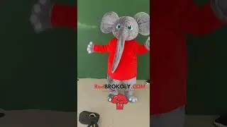 Cute And Colorful Gray And Red Elephant Mascot Costume Halloween Party Cosplay