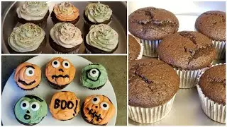 how to make fluffy and moist chocolate cupcakes at home - Halloween cupcake icing ideas