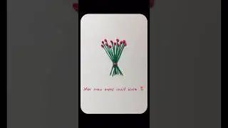 Hand Embroidery on Paper | Flower Bouquet Artwork #shorts