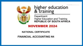 FINANCIAL ACCOUNTING N4 CASHFLOW STATEMENT NOVEMBER 2024