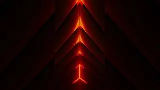 Abstract Red Pointing Arrow On Orange Background Looped Animation Wallpaper