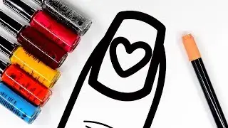 Painting Heart Nail Painting Pages | Learn Colors for baby | Kids Painting Pages