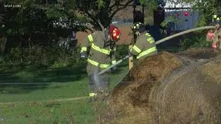 Crews on scene of large barn fire in Fulton Co.