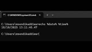 Get Date and time on Windows cmd terminal