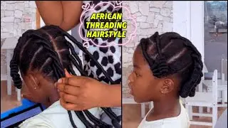 SIMPLE AFRICAN THREADING 🧵 HAIRSTYLE WITH BRAZILIAN YARN || Back to school hairstyle || Ify&rsquo;s World