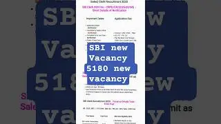 SBI new Vacancy | SBI clerk jobs new GOVT jobs #shortsfeed #shorts