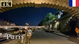 🇫🇷【June 1st】Paris Night Walk - Along River Seine -【4K 60fps】