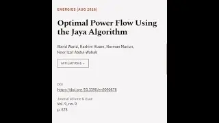 Optimal Power Flow Using the Jaya Algorithm | RTCL.TV