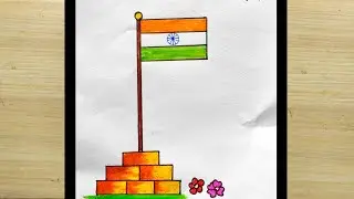 Republic Day National Flag easy | Indian Flag for school celebration idea | India Flag for students