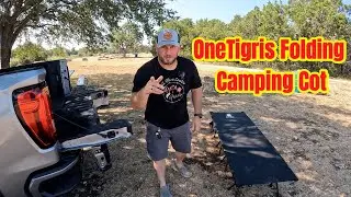 OneTigris Folding Camping Cot Setup