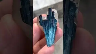 Indicolite Tourmaline Combine With Quartz #crystals #gemstone #indicolite