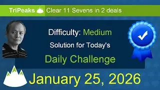 Microsoft Solitaire Collection: TriPeaks - Medium - January 25, 2026