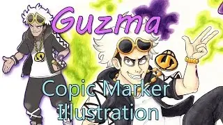 Team Skull Boss Guzma from Pok&eacute;mon Sun & Moon ✰ Copic Marker Illustration ✰
