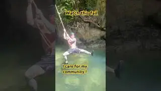 Rope fail ? Or win ? #crash #philippines #ropeswing
