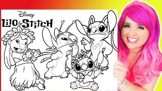 Coloring Lilo & Stitch Disney Coloring Pages | Stitch, Angel and Lilo | Prismacolor & Ohuhu Markers