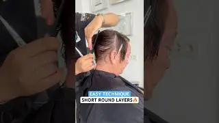 EASY TECHNIQUE SHORT ROUND LAYERS HAIRCUT: Complete Tutorial Linked Below! 🔥🔥🔥