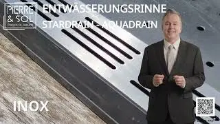 Das gesamte Sortiment an STARDRAIN- und AQUADRAIN-Entw&auml;sserungsrinne von LINE ECO bei PIERRE & SOL