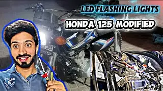 2 Colour LED light installations | Honda bike led lights fitting | Honda 125 modified LED lighting 