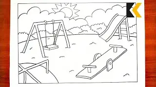 How To Draw Playground | Draw Step-by-step Easily