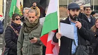The statement in Kurdish during the protest today  in front of Calgary City Hall.