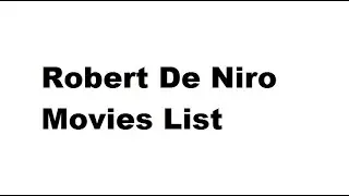 Robert De Niro Movies List - Total Movies List